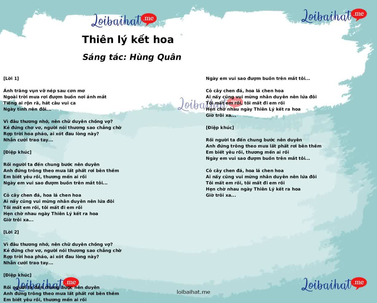 Thiên lý kết hoa