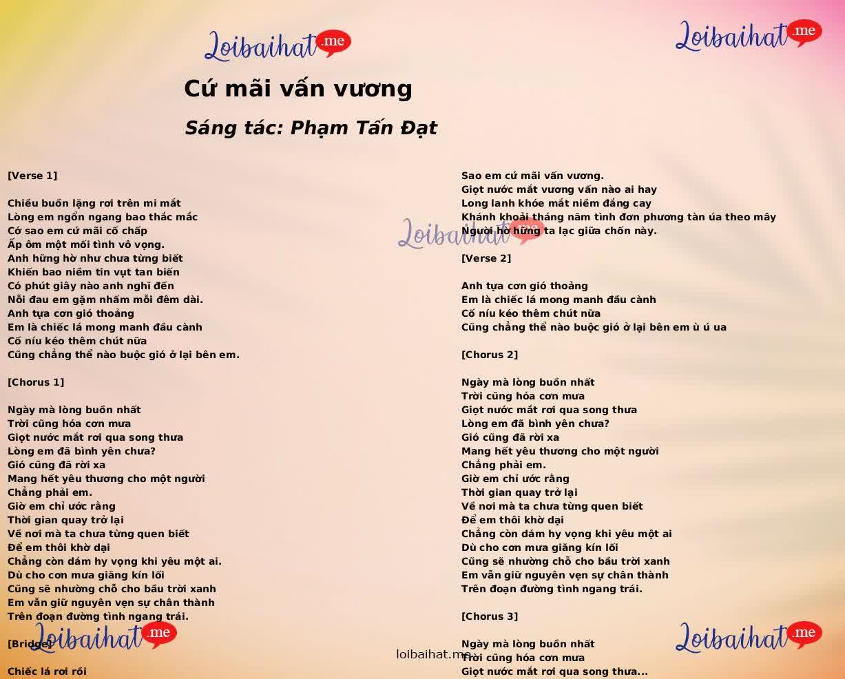 Cứ mãi vấn vương