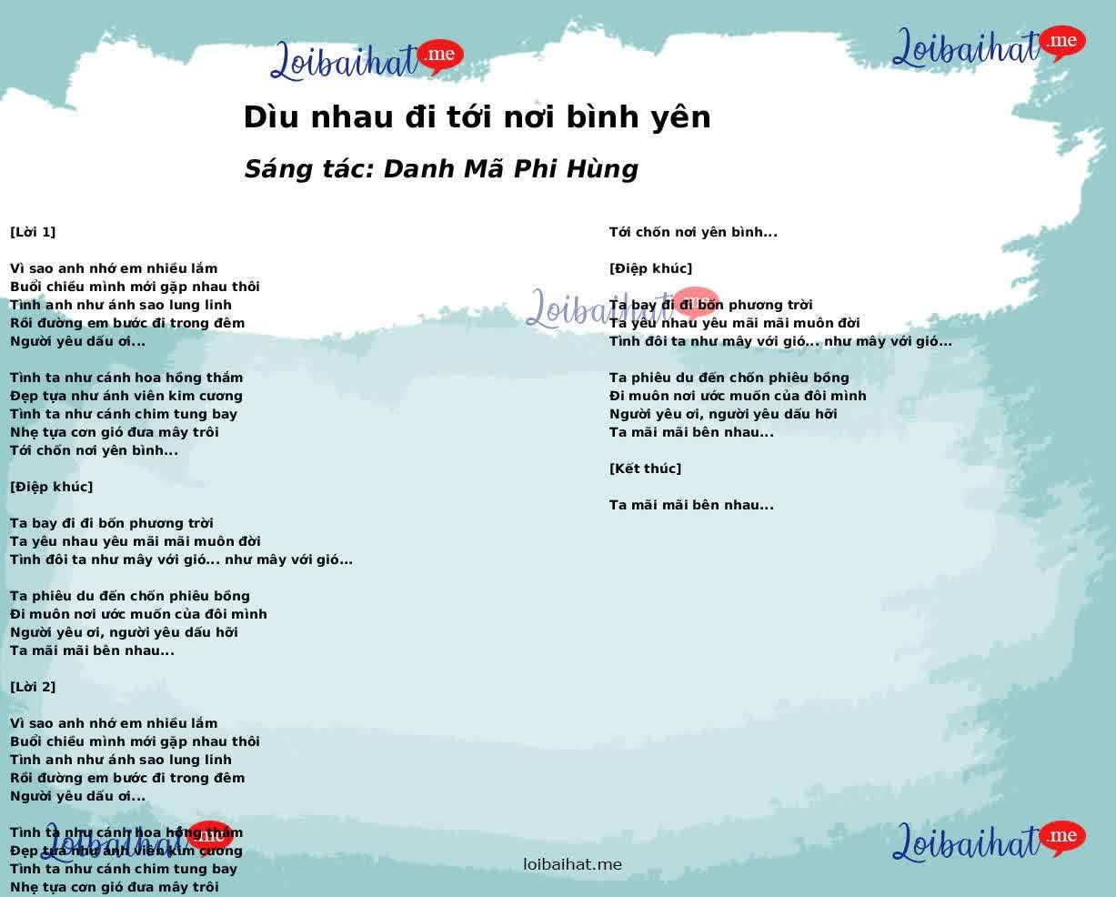 Dìu nhau đi tới nơi bình yên