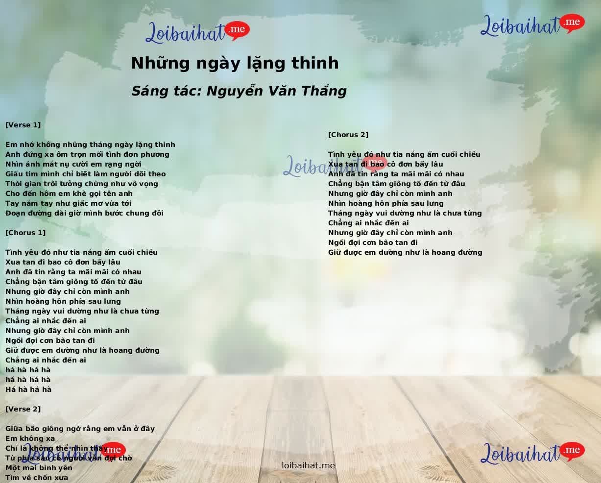 Những ngày lặng thinh