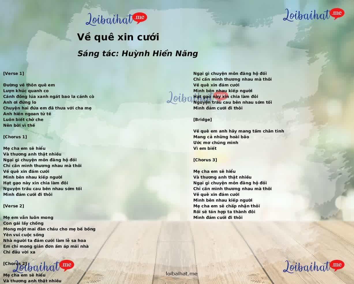 Về quê xin cưới