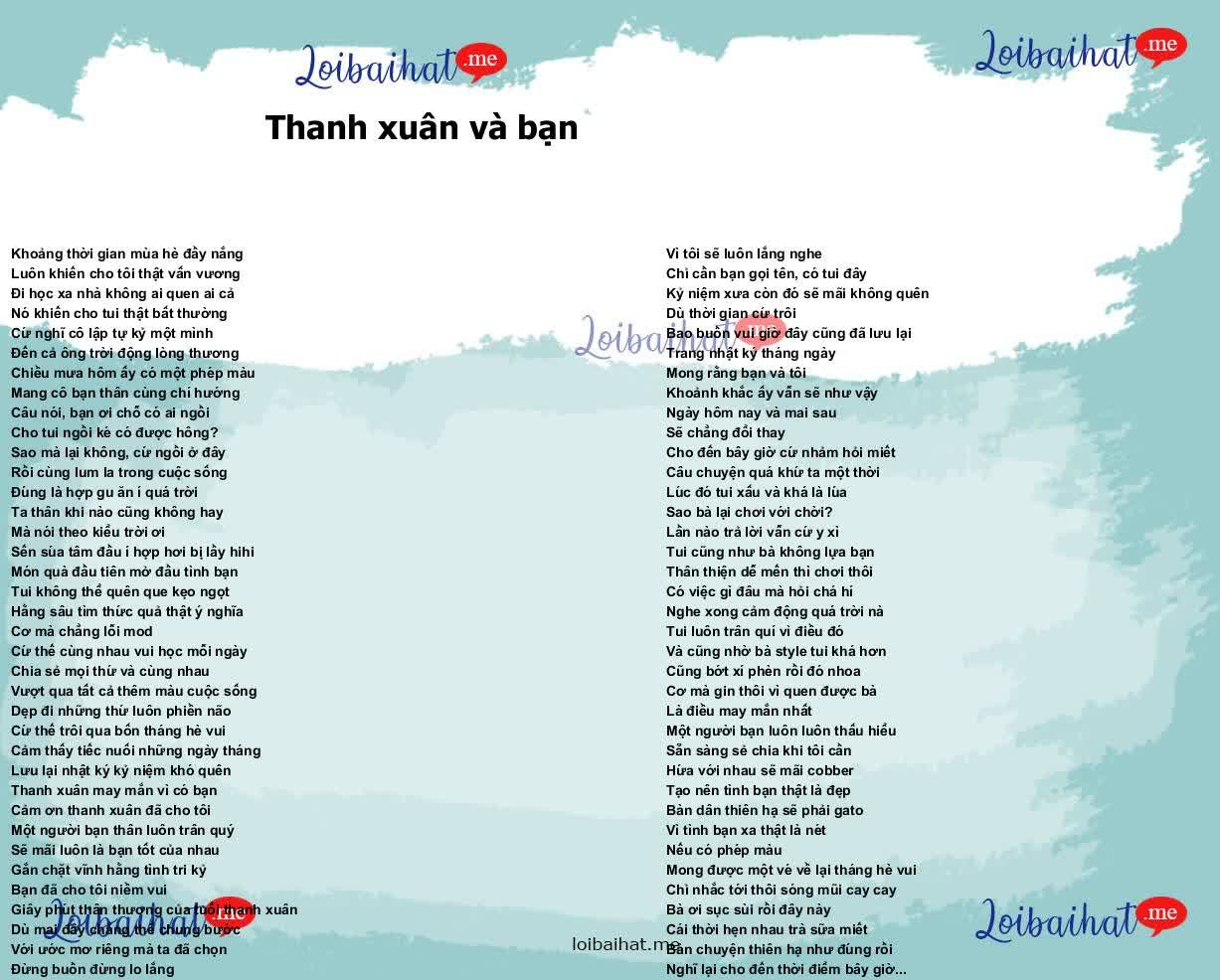 Thanh xuân và bạn