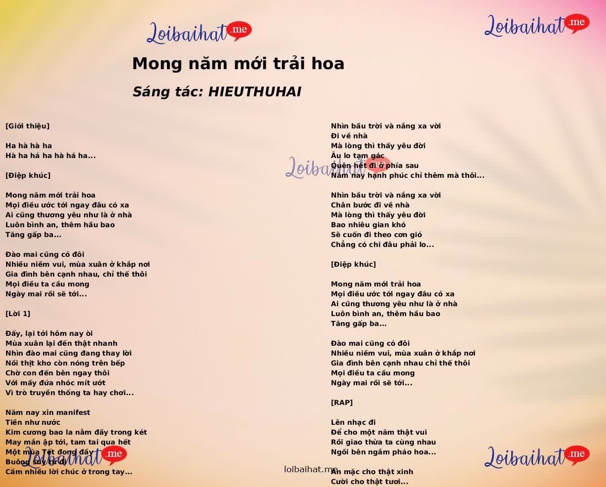 Mong năm mới trải hoa