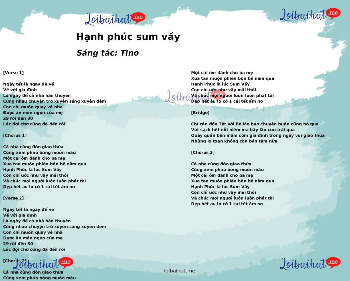 Hạnh phúc sum vầy