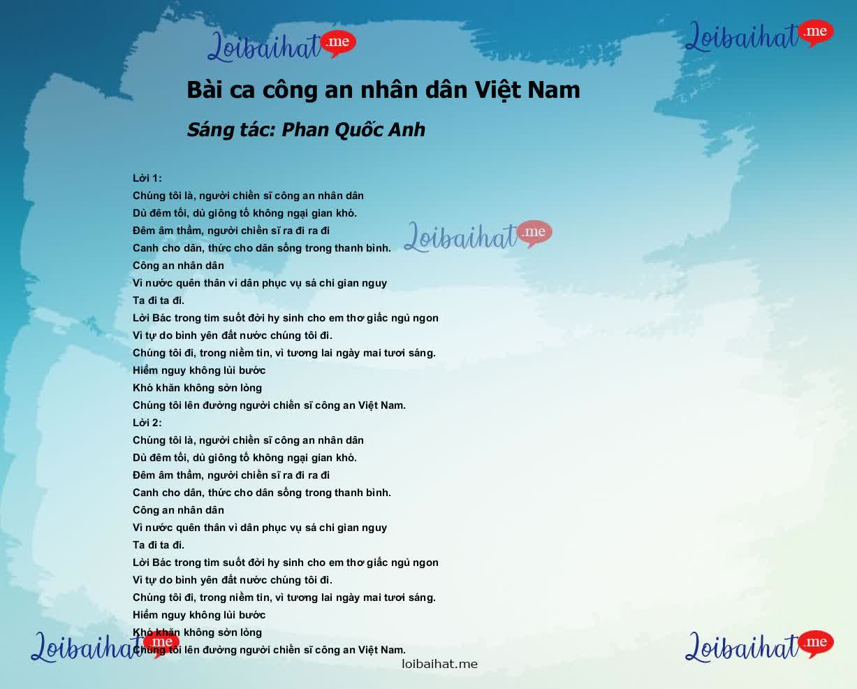 Bài ca công an nhân dân Việt Nam