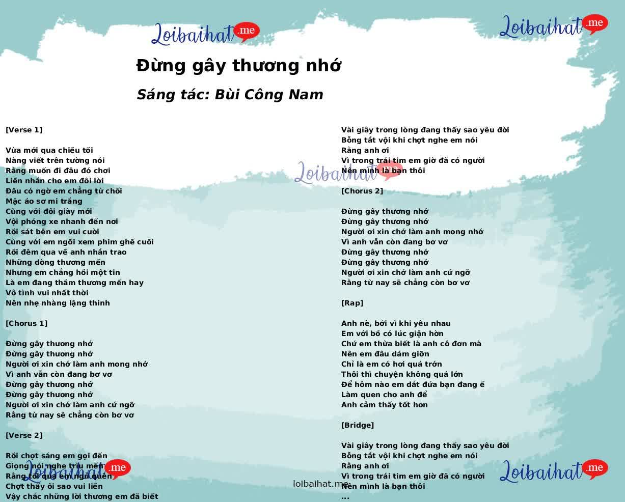 Đừng gây thương nhớ