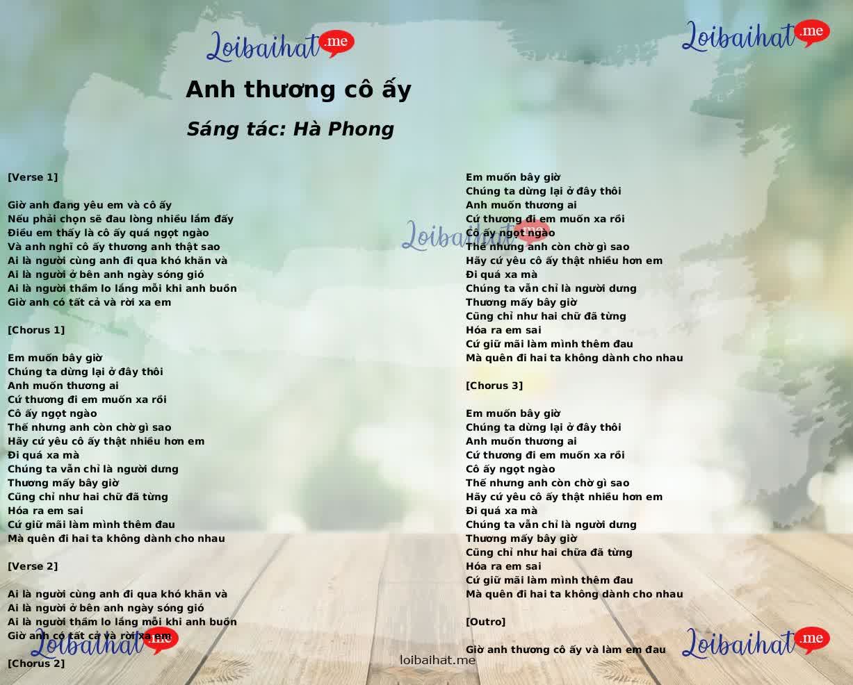 Anh thương cô ấy