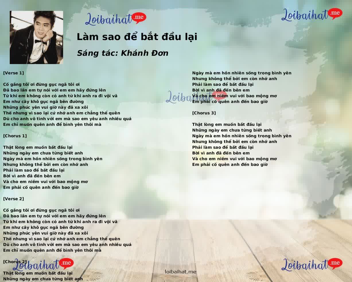 Làm sao để bắt đầu lại