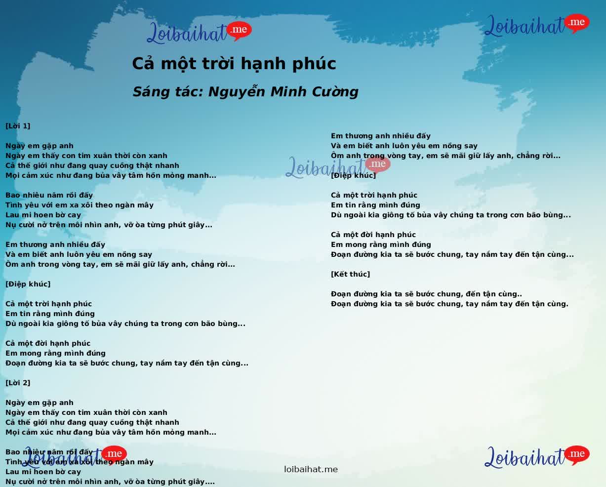 Cả một trời hạnh phúc