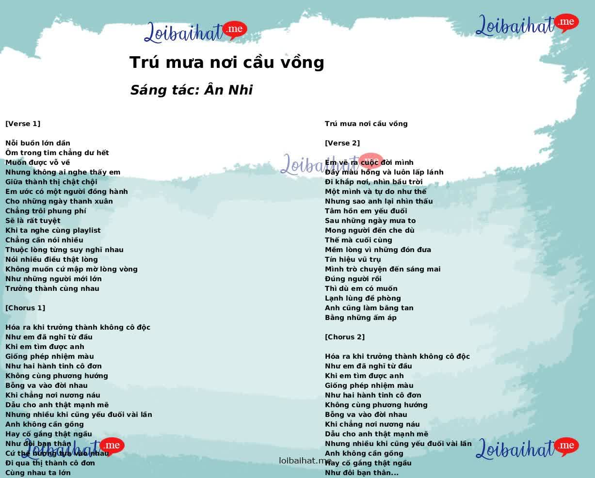 Trú mưa nơi cầu vồng