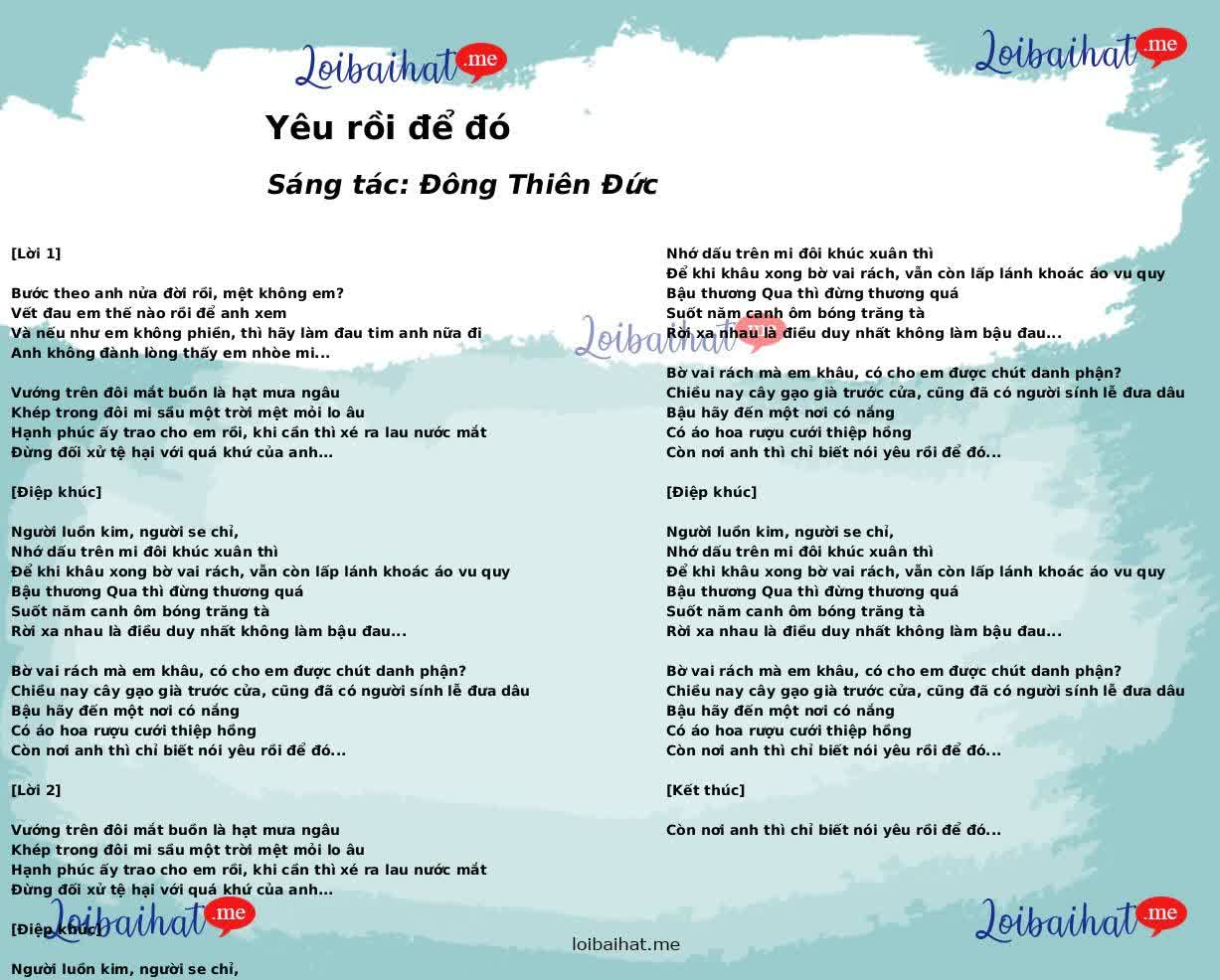 Yêu rồi để đó