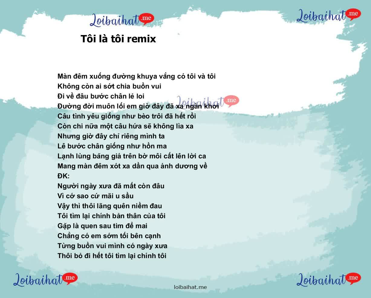 Tôi là tôi remix