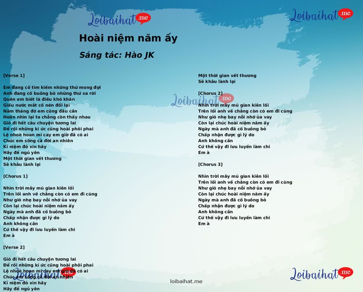 Hoài niệm năm ấy