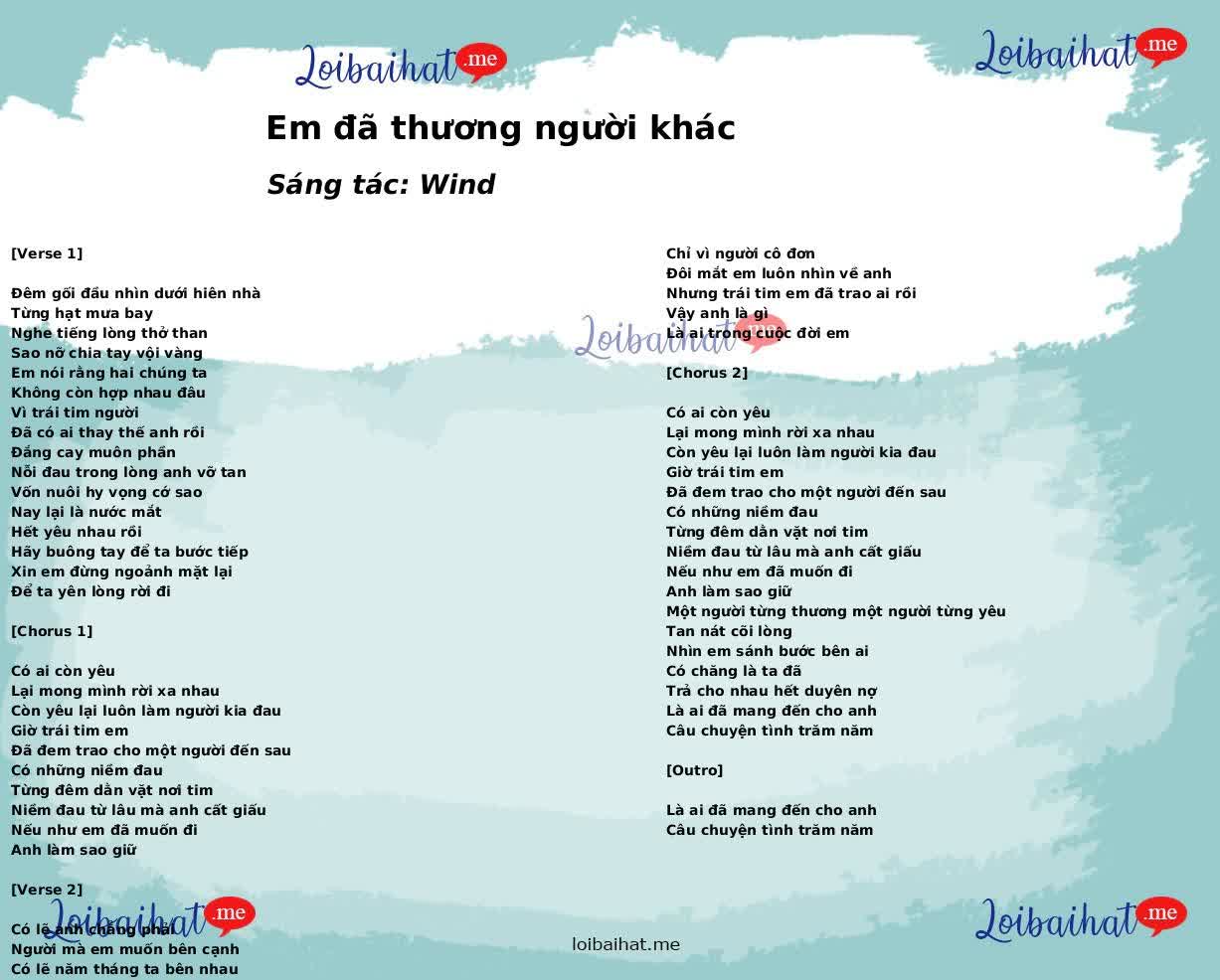 Em đã thương người khác