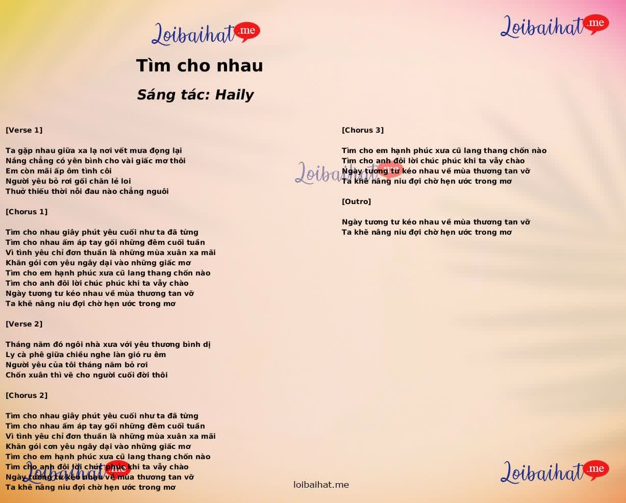 Tìm cho nhau