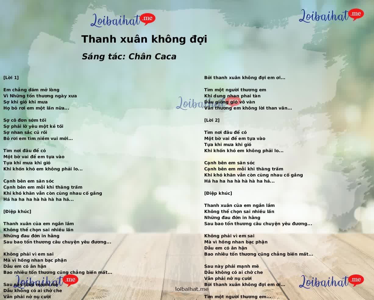 Thanh xuân không đợi