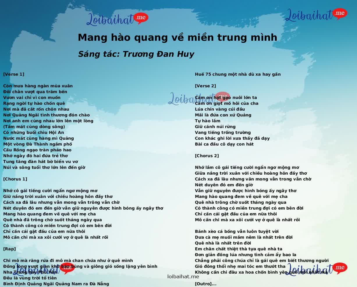 Mang hào quang về miền trung mình