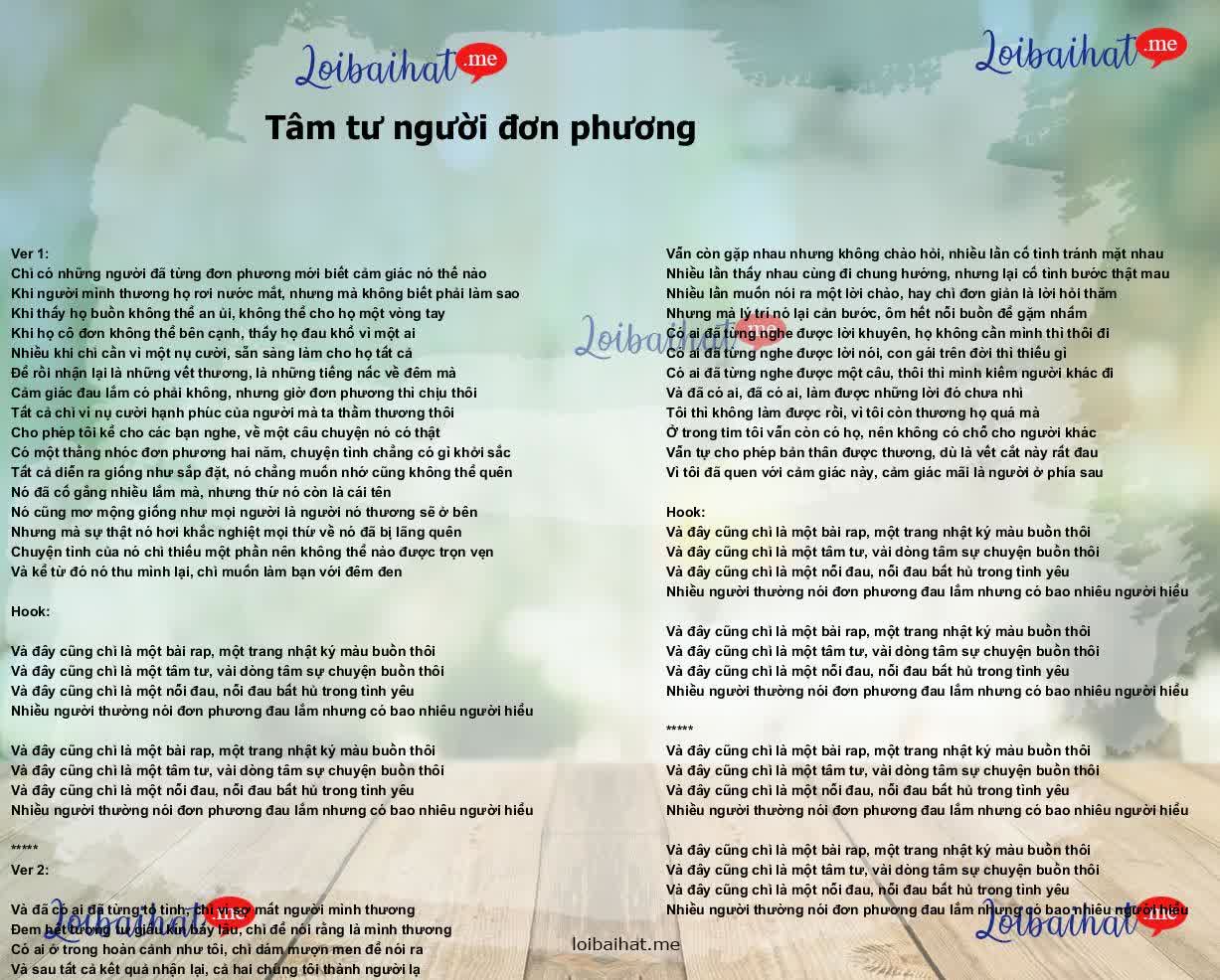 Tâm tư người đơn phương