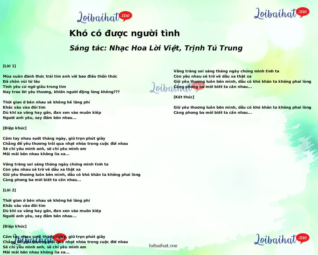 Khó có được người tình