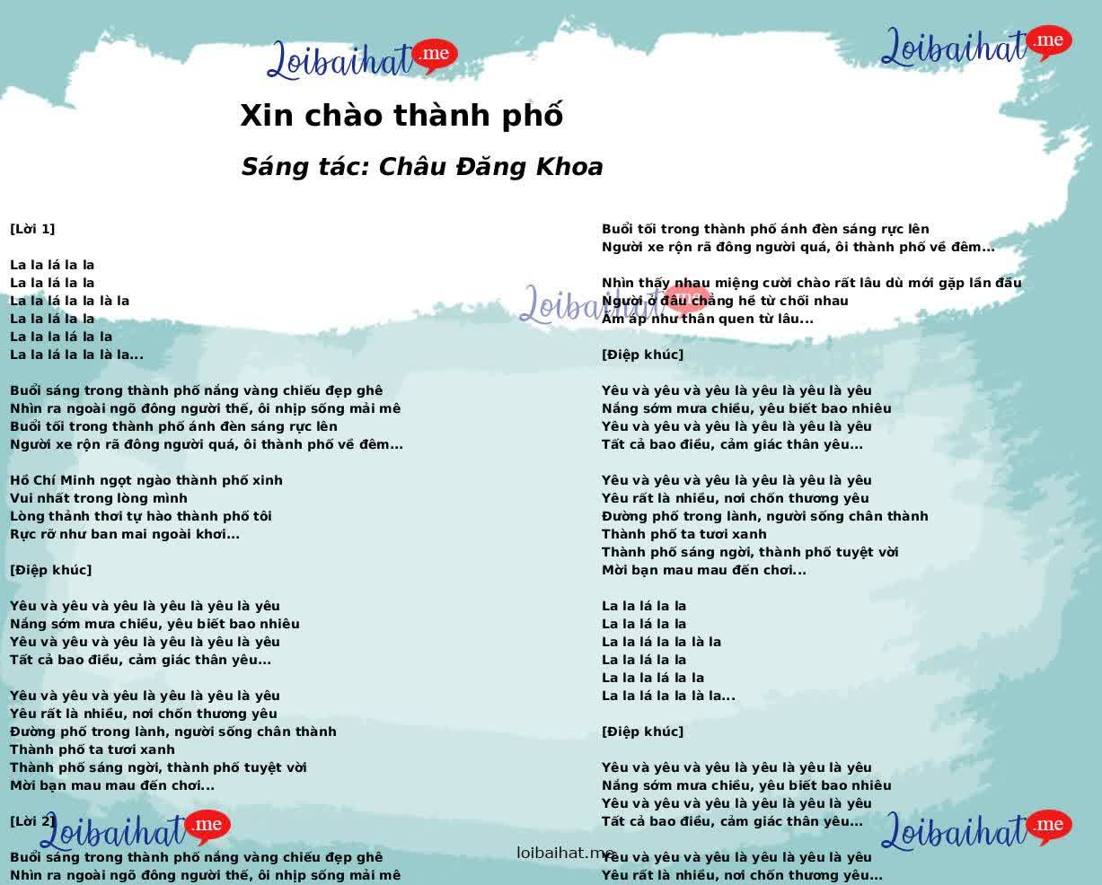Xin chào thành phố