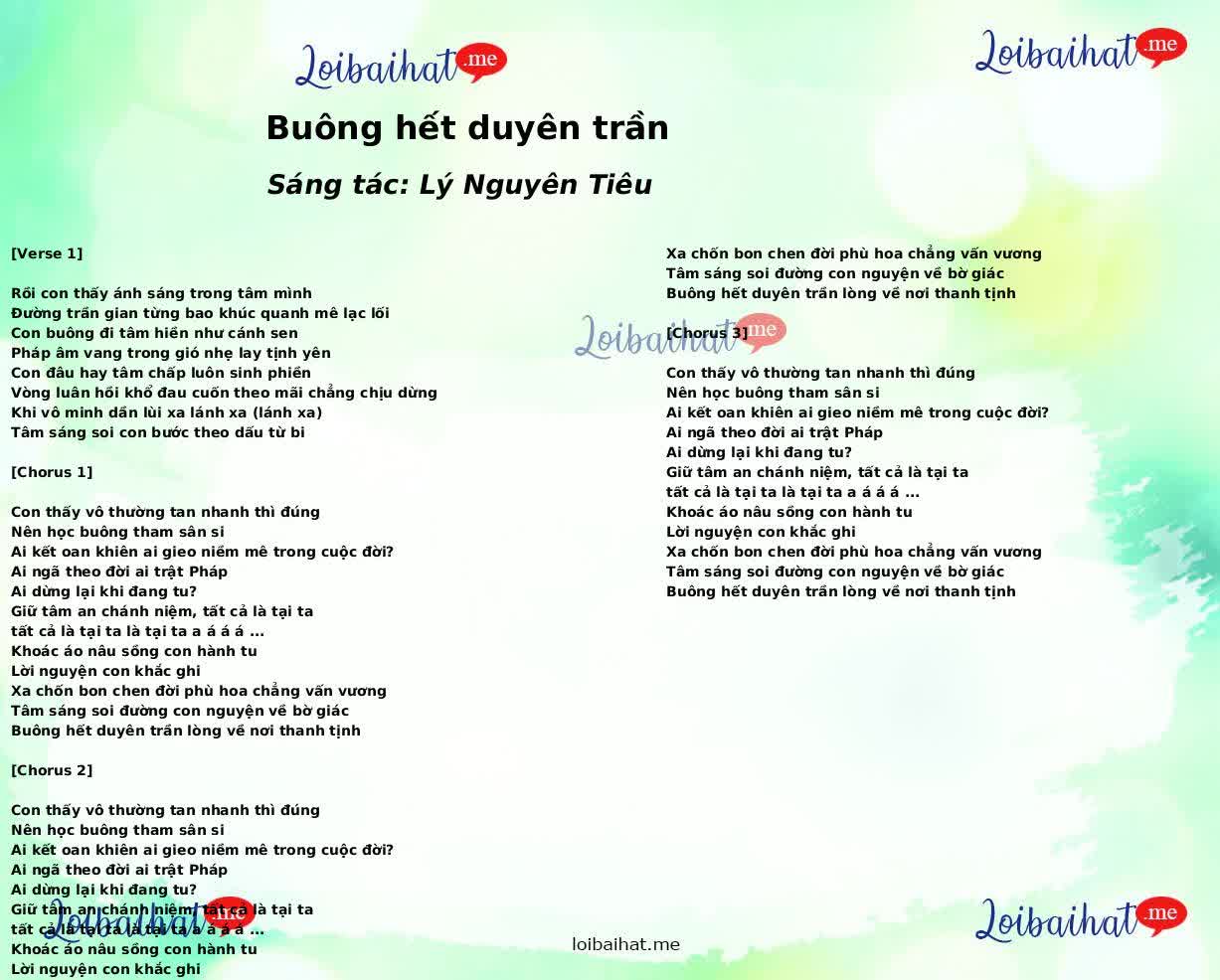 Buông hết duyên trần