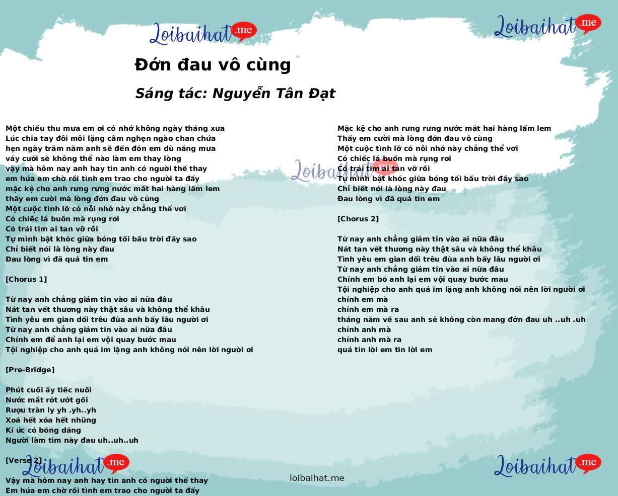 Đớn đau vô cùng