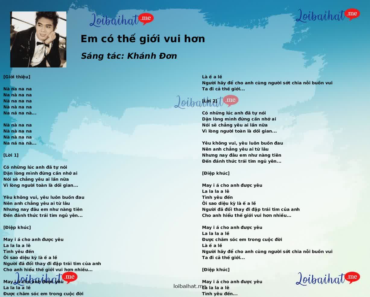 Em có thế giới vui hơn