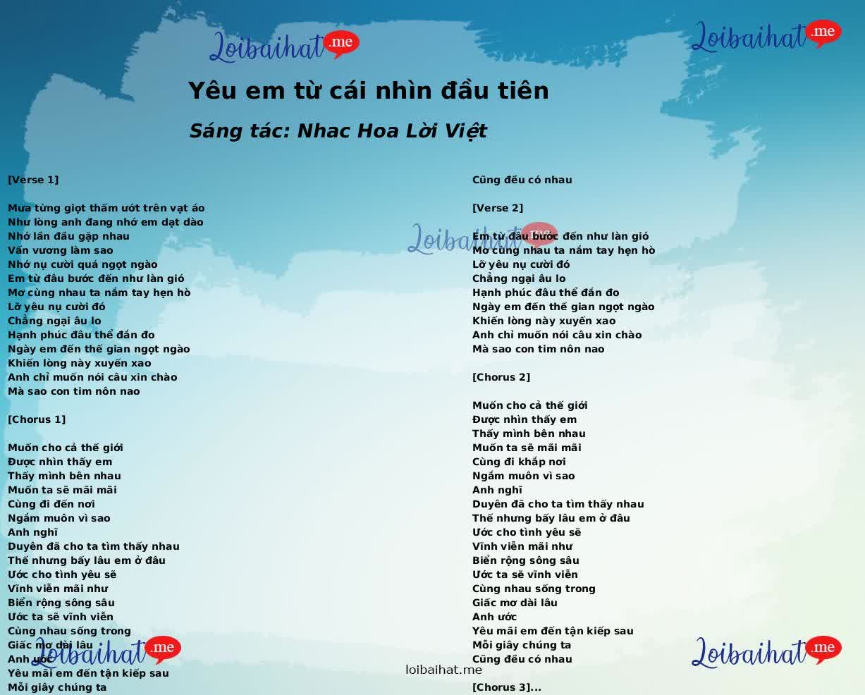 Yêu em từ cái nhìn đầu tiên