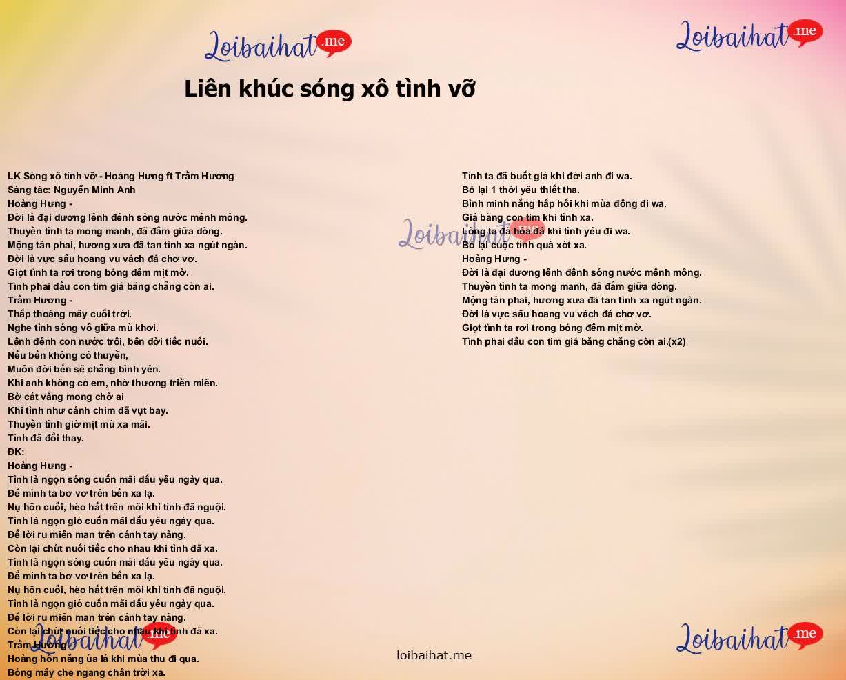 Liên khúc sóng xô tình vỡ