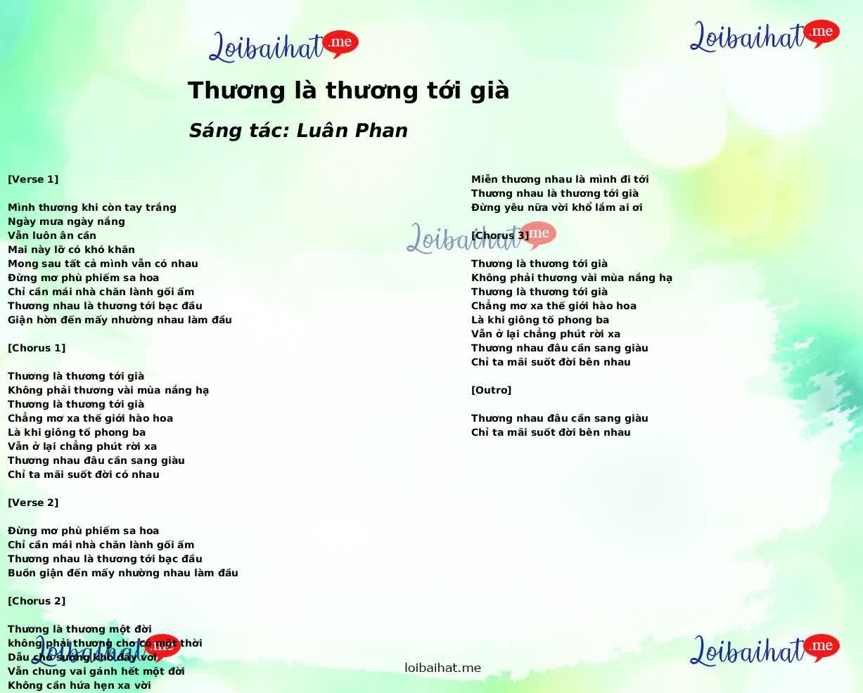 Thương là thương tới già