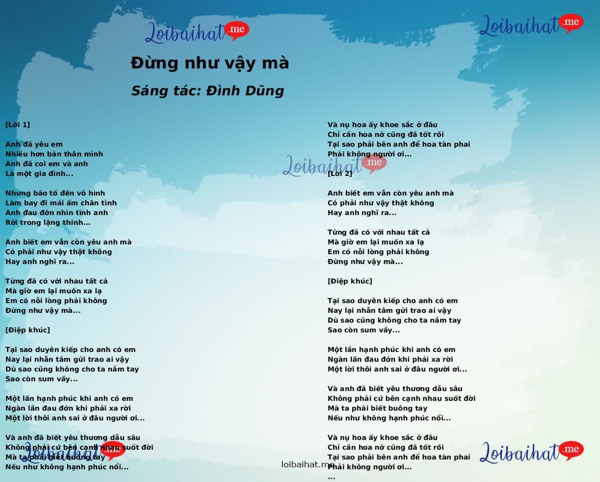 Đừng như vậy mà