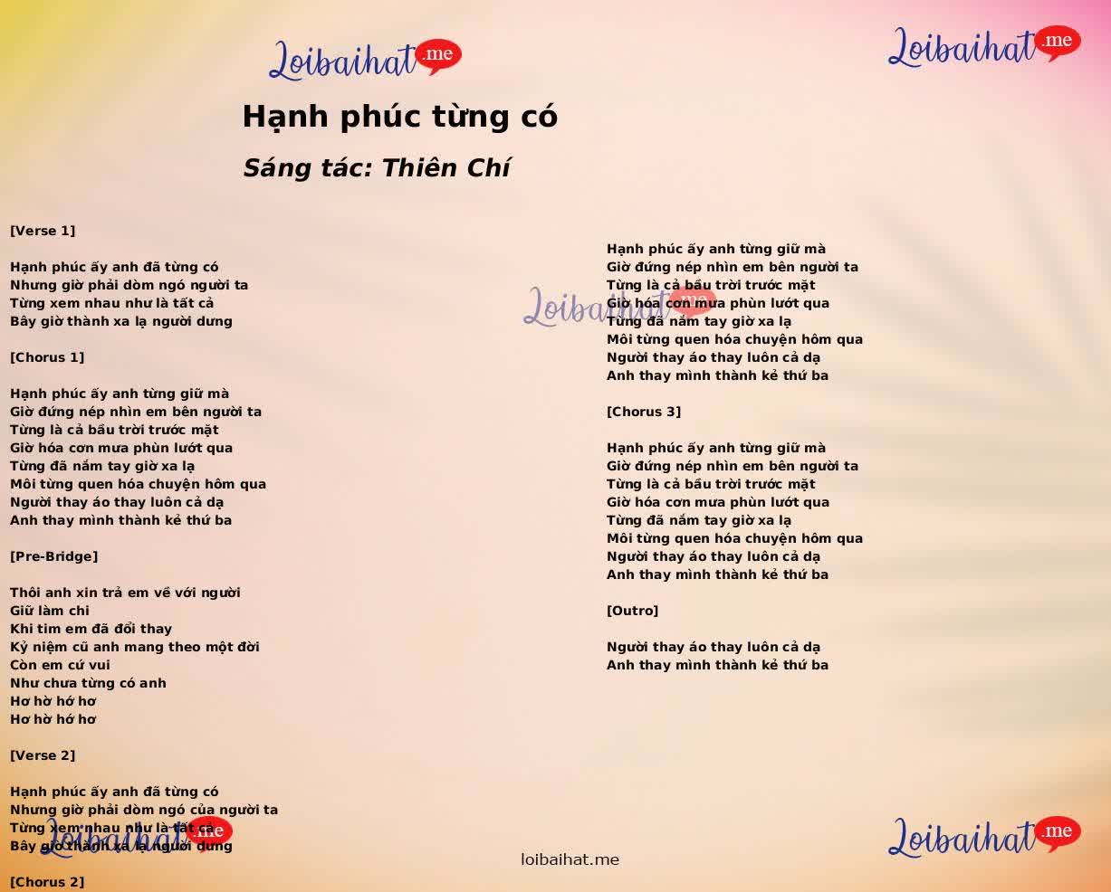 Hạnh phúc từng có