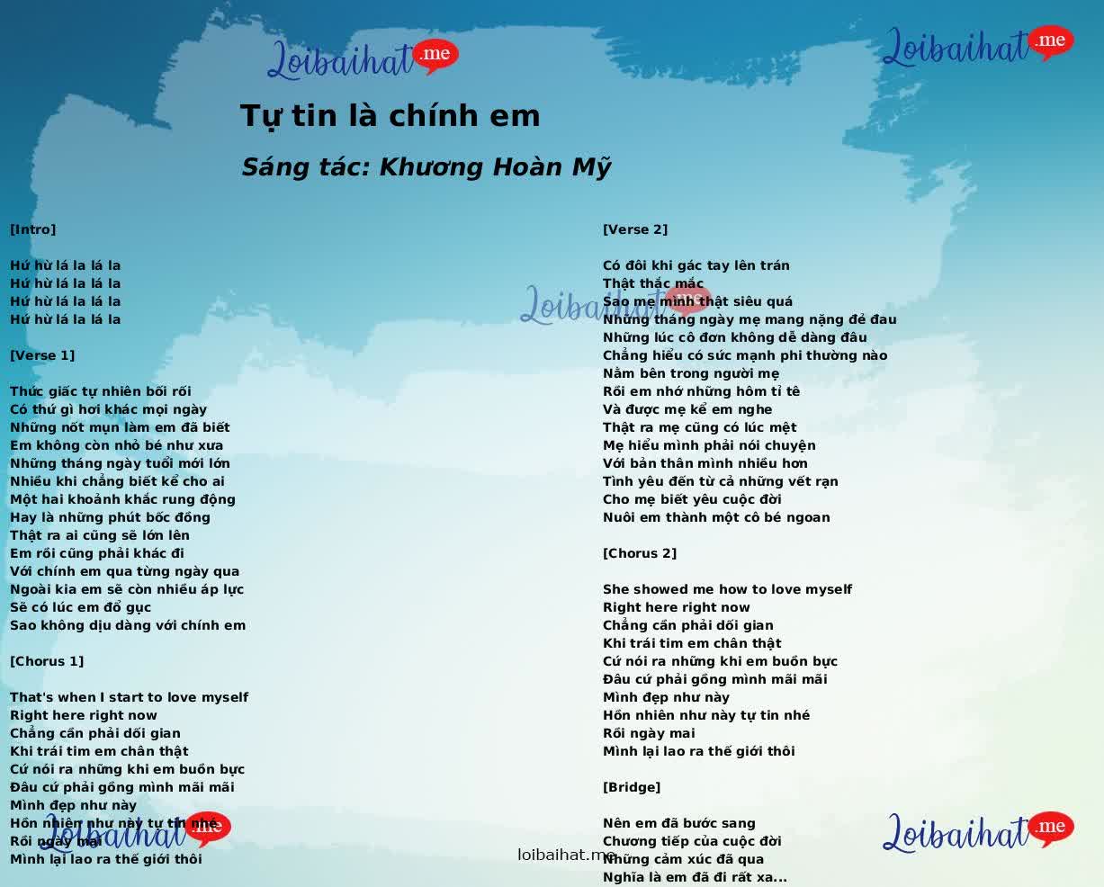 Tự tin là chính em