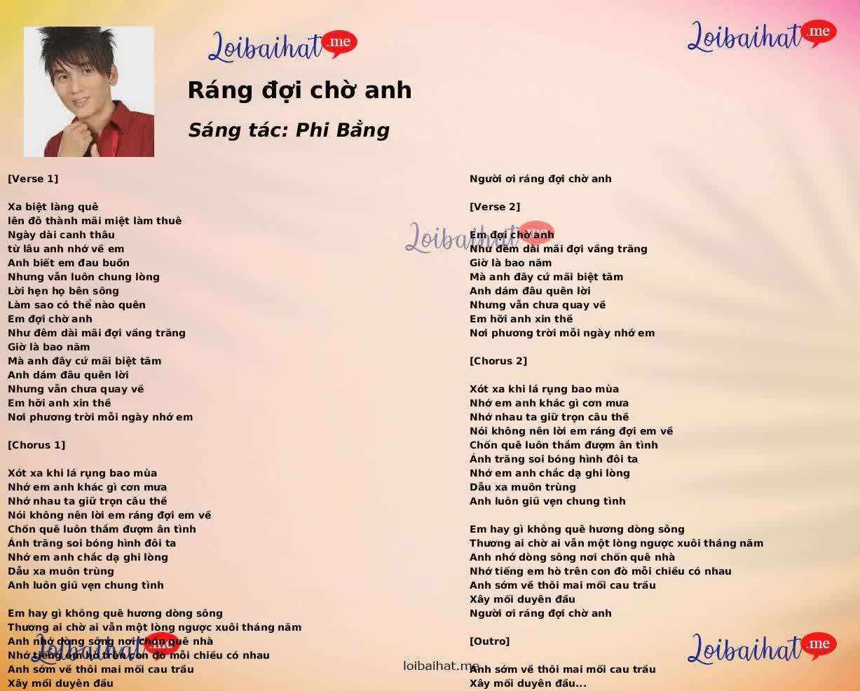 Ráng đợi chờ anh