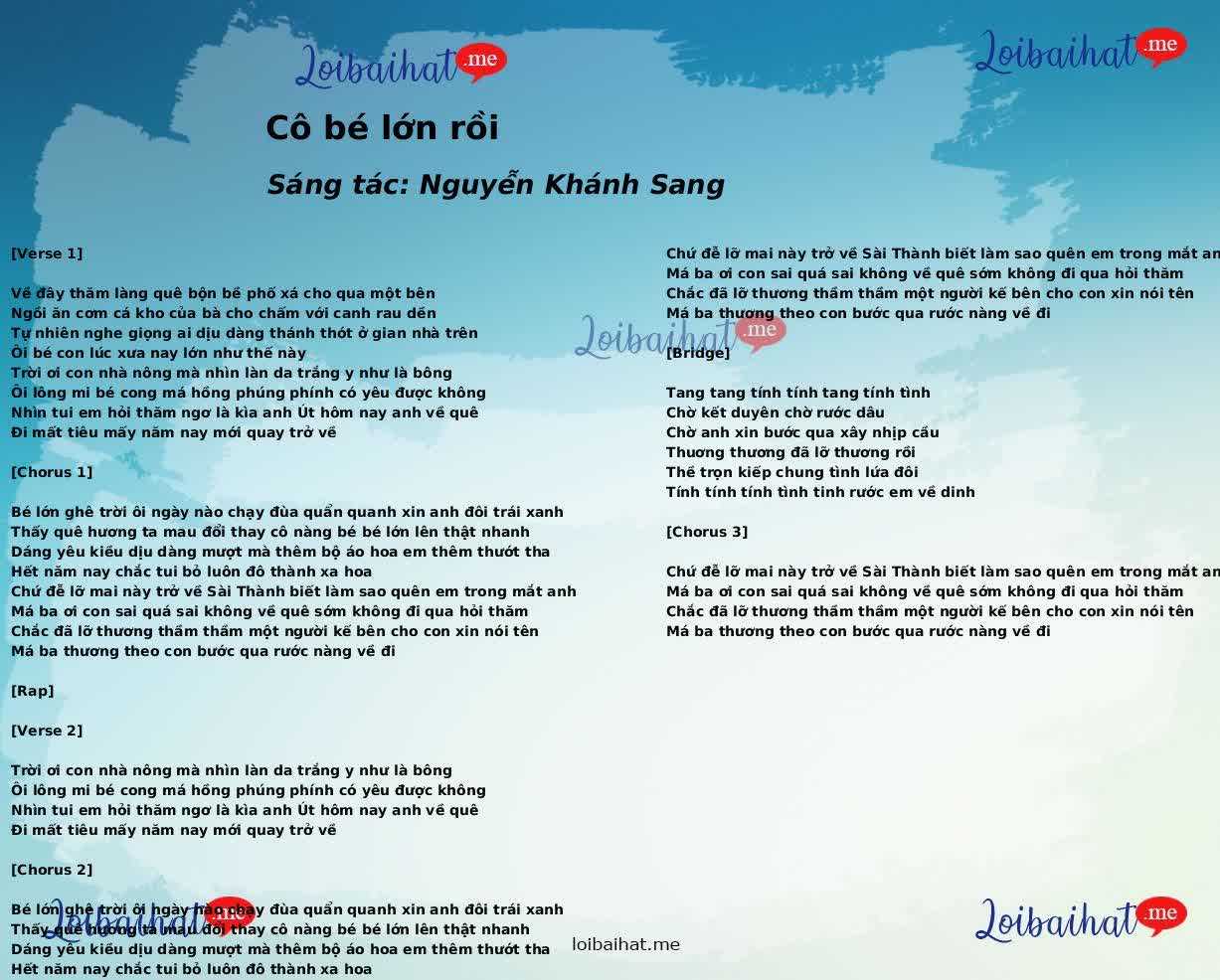 Cô bé lớn rồi