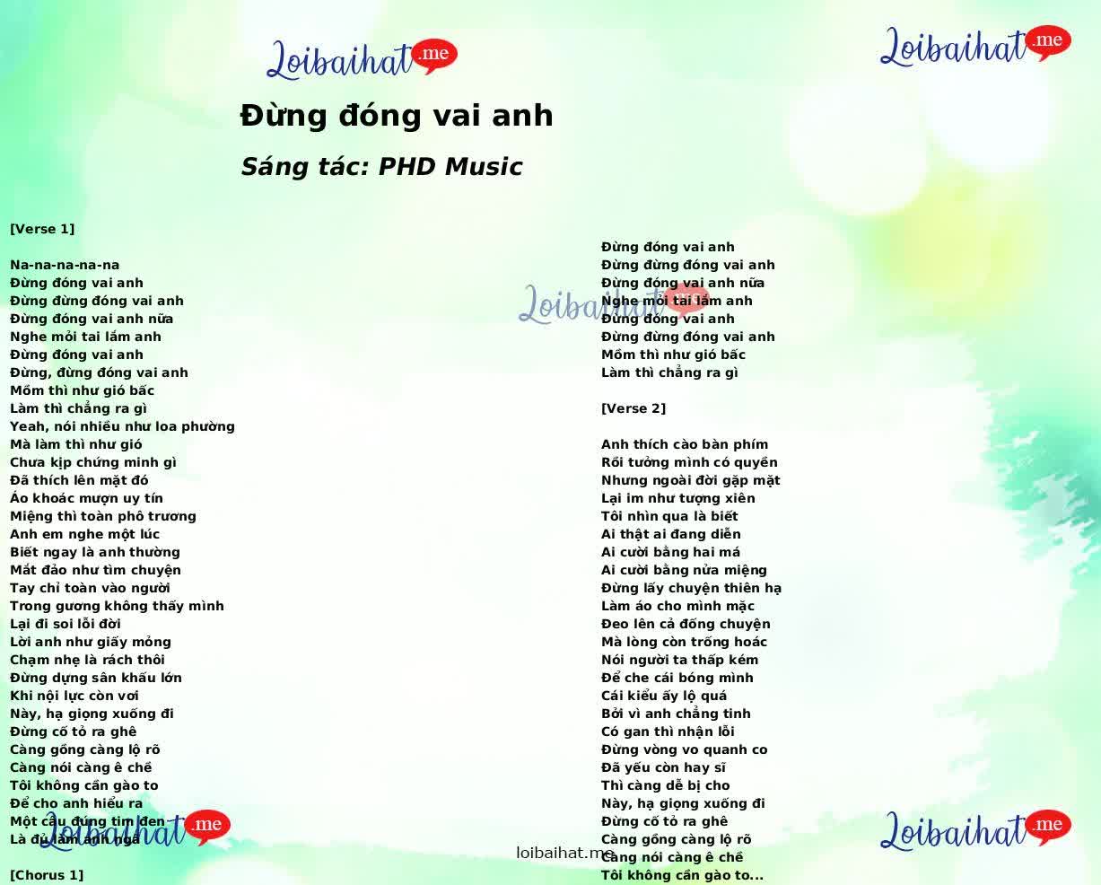 Đừng đóng vai anh