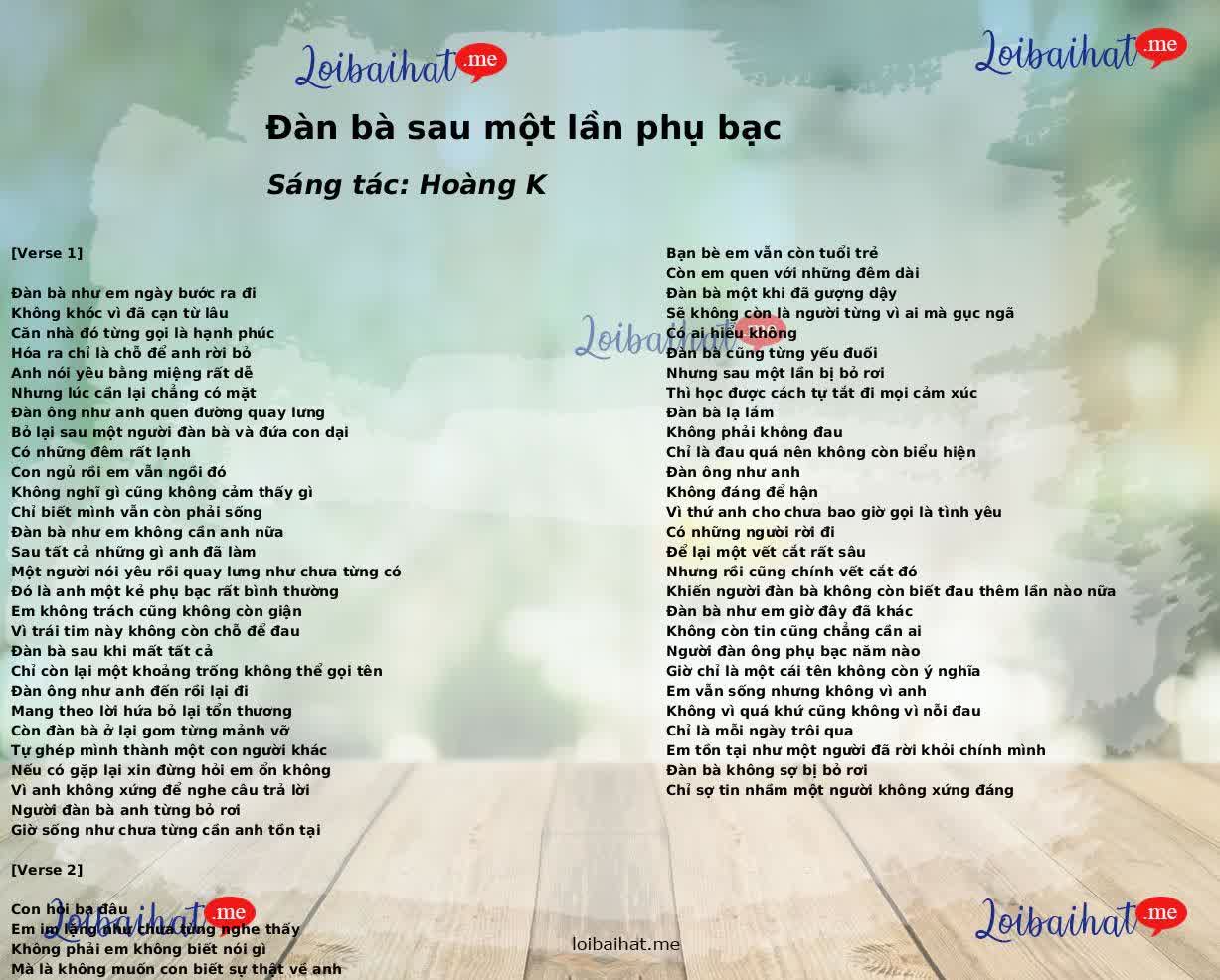 Đàn bà sau một lần phụ bạc
