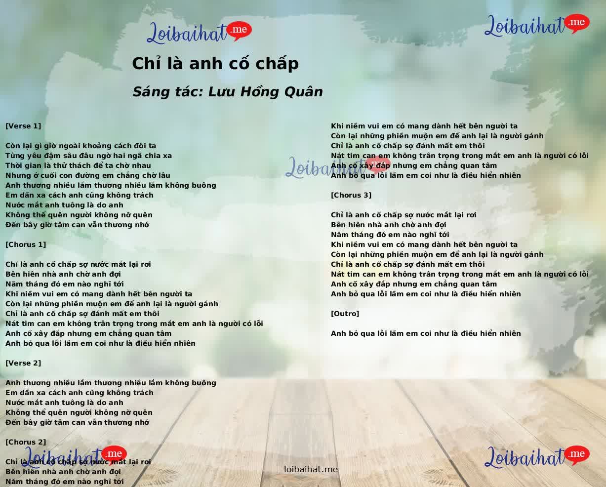 Chỉ là anh cố chấp