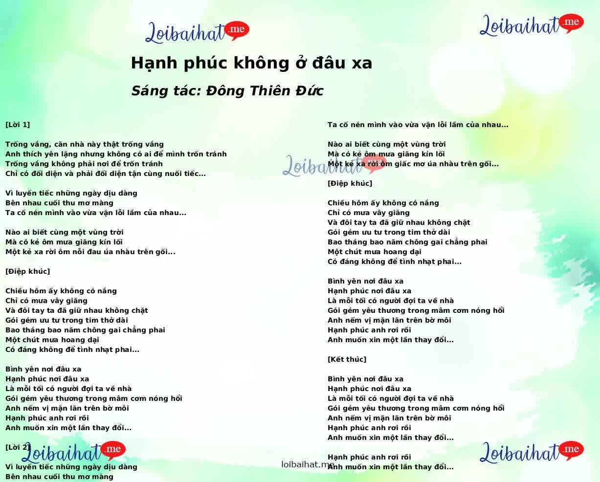 Hạnh phúc không ở đâu xa