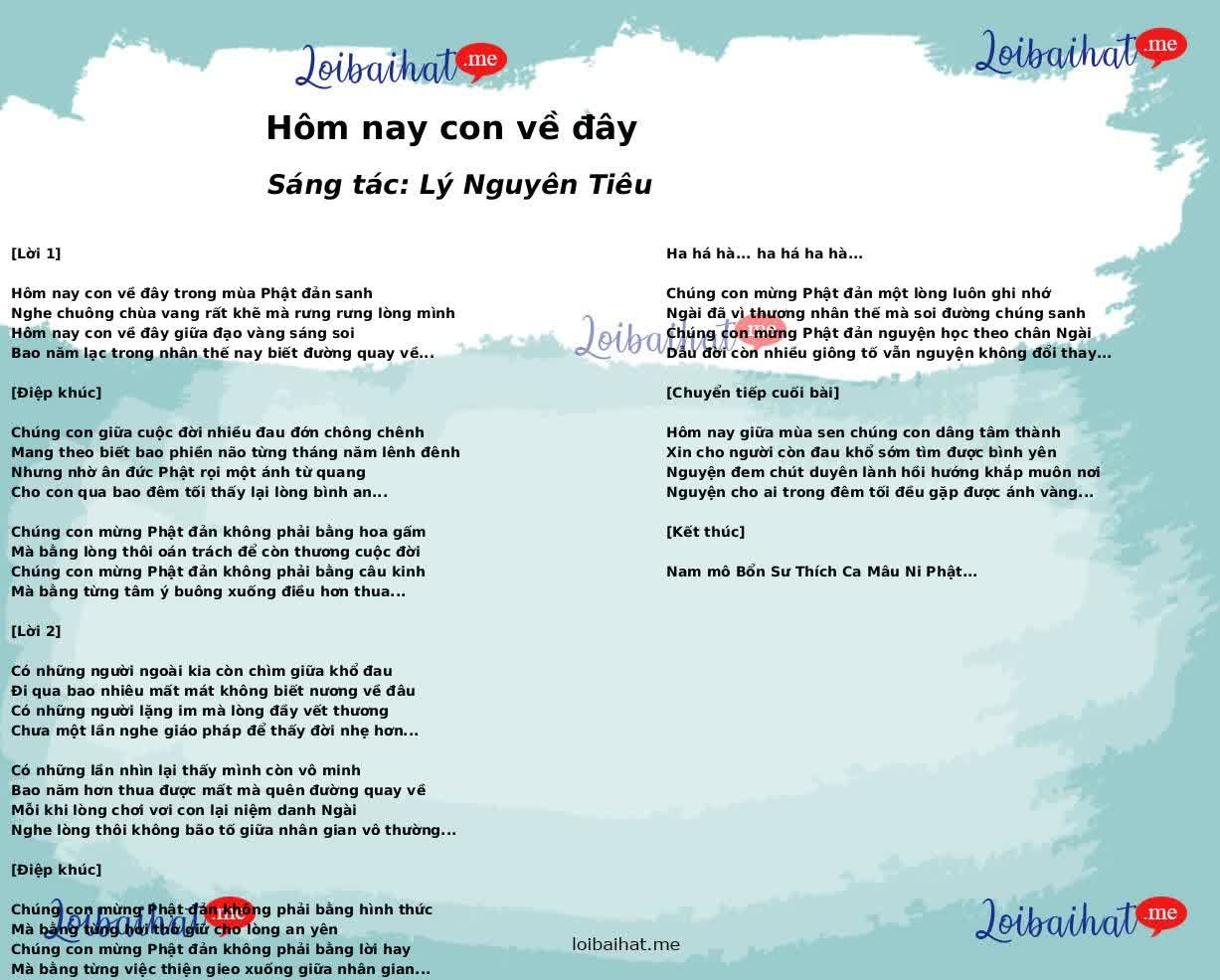 Hôm nay con về đây