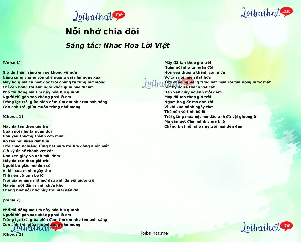 Nỗi nhớ chia đôi