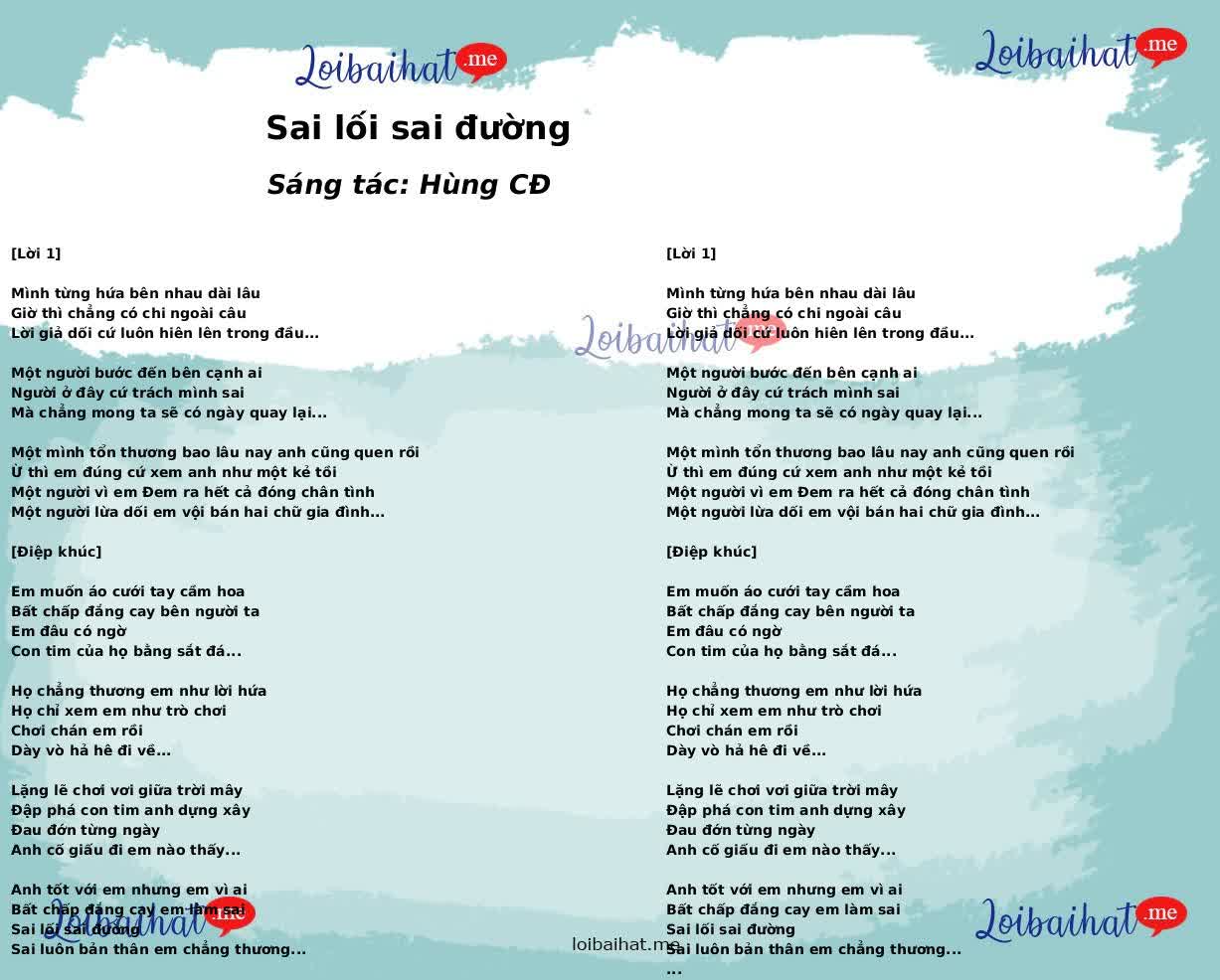 Sai lối sai đường