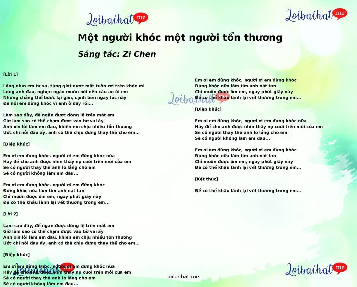Một người khóc một người tổn thương
