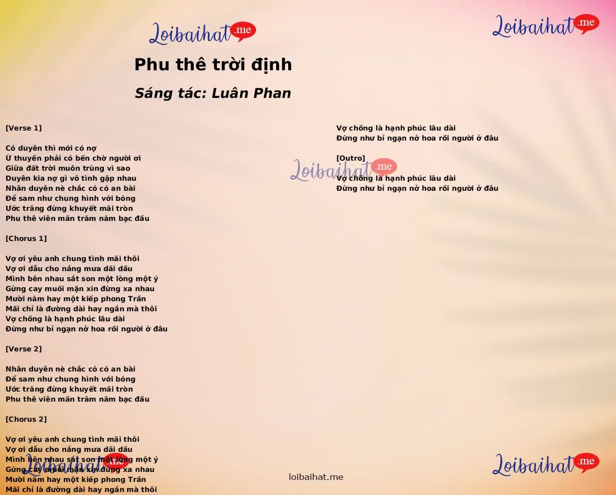 Phu thê trời định