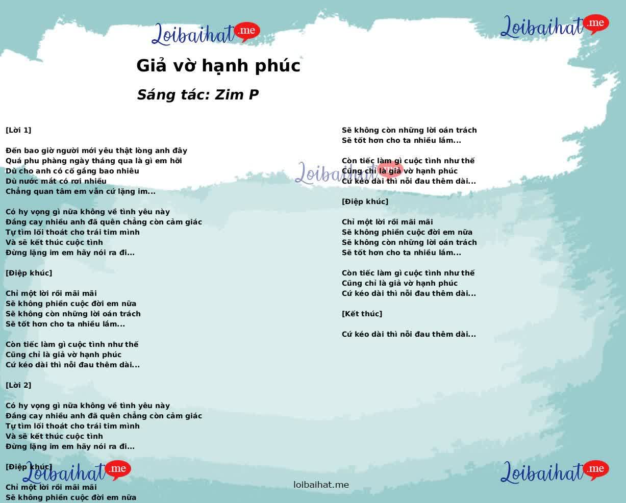 Giả vờ hạnh phúc