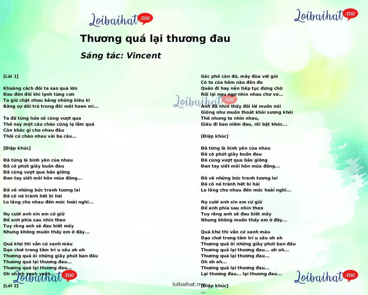 Thương quá lại thương đau