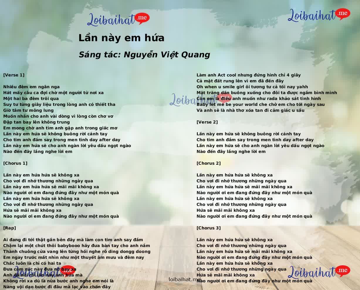 Lần này em hứa