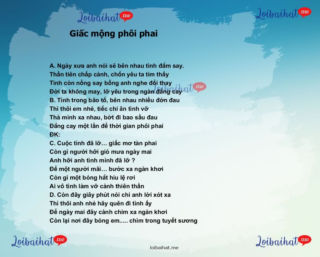 Giấc mộng phôi phai