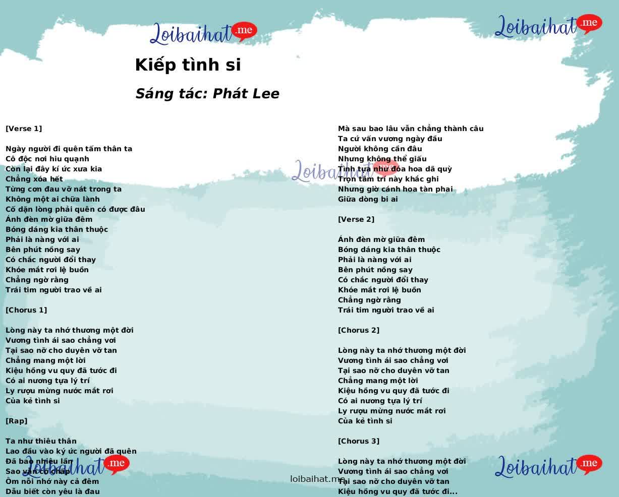 Kiếp tình si