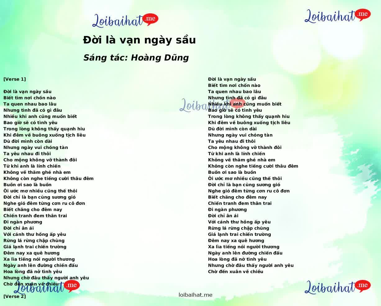Đời là vạn ngày sầu